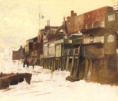 「ロンドン川」のスケッチ、1875年頃 作： Charles Napier Hemy