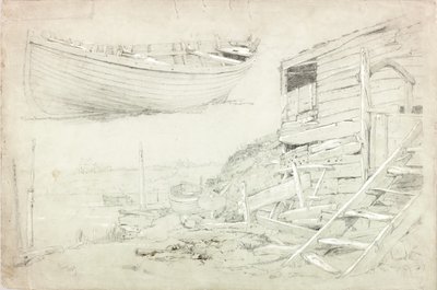 研究（紙にボディカラーと鉛筆） 作： Charles Napier Hemy