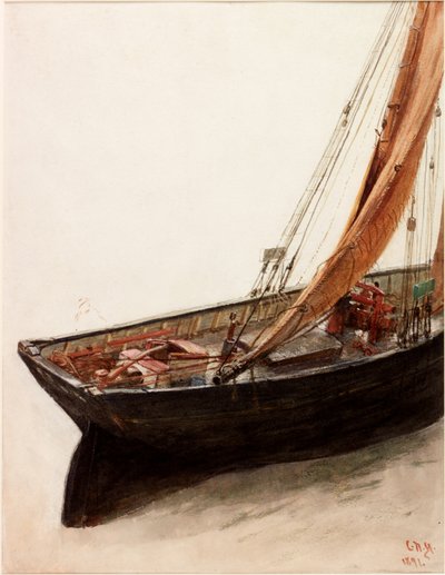 研究（紙の上にBCとWC） 作： Charles Napier Hemy