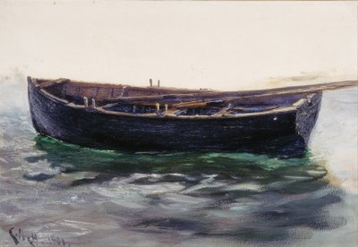 船の研究（紙に油彩（カードに貼り付け）） 作： Charles Napier Hemy