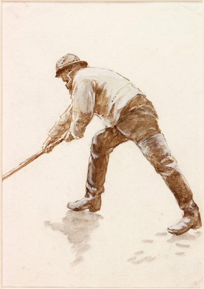 仕事での漁師の研究（ボディカラー） 作： Charles Napier Hemy