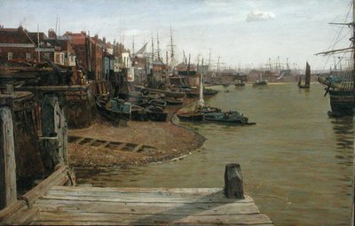 ライムハウスのテムズ川 作： Charles Napier Hemy