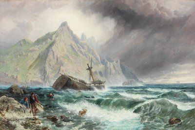 1863年、スペイン南海岸のフリゲート号の残骸 作： Charles Napier Hemy