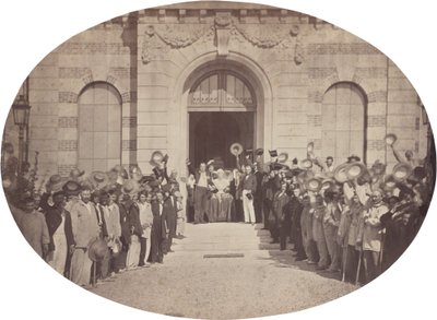 ヴァンセンヌの帝国亡命: 1859 年 8 月 15 日、皇帝に敬礼。 作： Charles Nègre