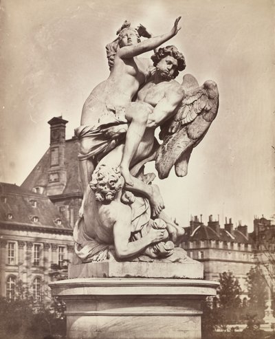 チュイルリー像: G. マルシーと A. フラメン: オリシアを誘拐するボレアス、1859 年。 作： Charles Nègre