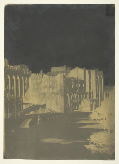 教皇の宮殿、アヴィニョン、c。 1851年。 作： Charles Nègre