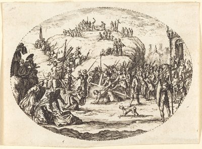 小さな十字架の担ぎ 作： Charles Nicolas Cochin I after Jacques Callot