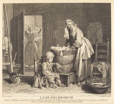 ランドリー 作： Charles Nicolas Cochin I after Jean Siméon Chardin
