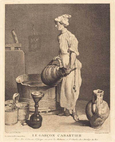 宿屋の少年 作： Charles Nicolas Cochin I after Jean Siméon Chardin