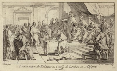 フランスのロンベルス公会議でカタル派を異端者として糾弾 作： Charles Nicolas II Cochin