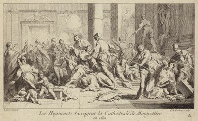 ユグノーがモンペリエ大聖堂を解任、フランス、1621年 作： Charles Nicolas II Cochin