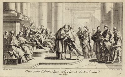 ナルボンヌの司教と子爵の間で和平が成立 作： Charles Nicolas II Cochin