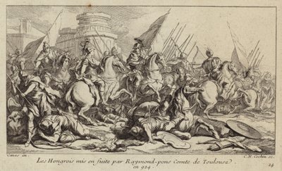 924年、トゥールーズ伯爵レイモン・ポンスが放ったハンガリー軍（彫刻作品 作： Charles Nicolas II Cochin
