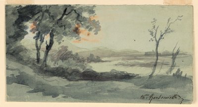 セーヌ川のほとり 作： Charles Nicolas Ransonnette