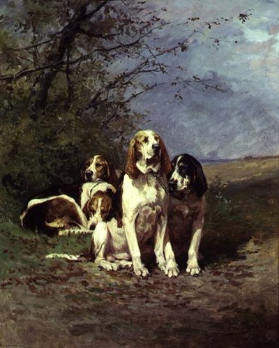 Hounds Resting（パネル） 作： Charles Oliver de Penne