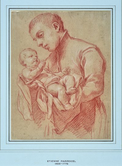 子供を抱く若い宗教（絵） 作： Charles Parrocel