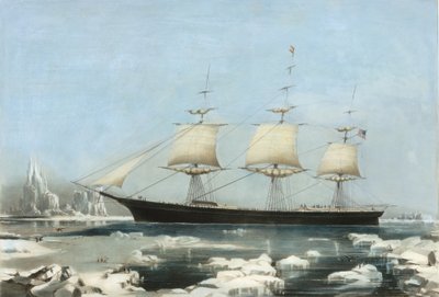 クリッパー船の赤いジャケット - ホーン岬沖の氷の中、オーストラリアからリベリアへの航路上、1855 年 作： Charles Parsons