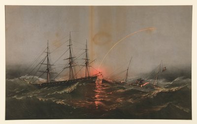 運輸総督から米海兵隊大隊を救出する米フリゲート艦サビーン 作： Charles Parsons