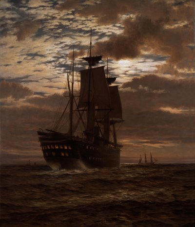 最後のインド軍部隊、HMS「マラバー」、1881 作： Charles Parsons Knight