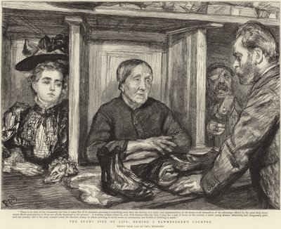 質屋のカウンターの後ろ（リトグラフ 作： Charles Paul (after) Renouard