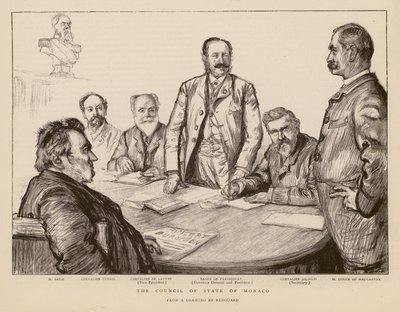 モナコ国家評議会（エングレーヴィング） 作： Charles Paul (after) Renouard
