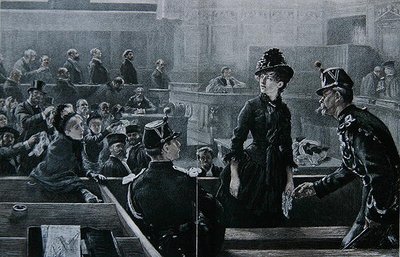 無罪判決の後、ミシュレが彫った「パリ・イラスト」の「ル・モンド・ジャディシアール」より 作： Charles Paul Renouard