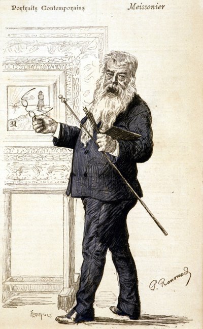 Meissonierの肖像。19世紀末に制作された版画。 作： Charles Paul Renouard