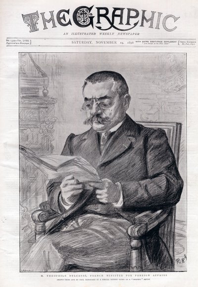 テオフィルデルカス（1852-1923）、フランスの政治家、外務大臣の肖像。 作： Charles Paul Renouard