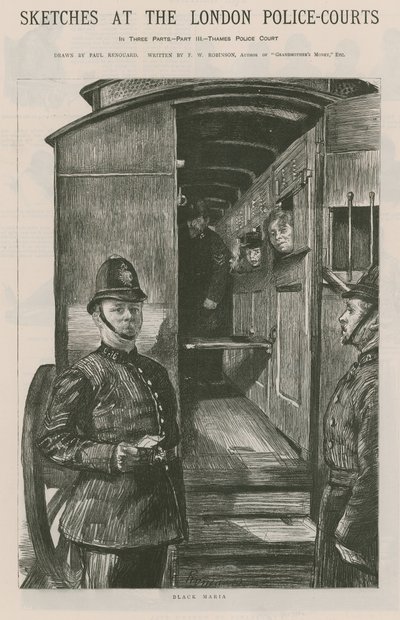 ロンドンの警察裁判所でのスケッチ 作： Charles Paul Renouard
