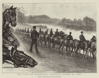 キャンプで馬に水をまく軍事作戦 作： Charles Paul Renouard
