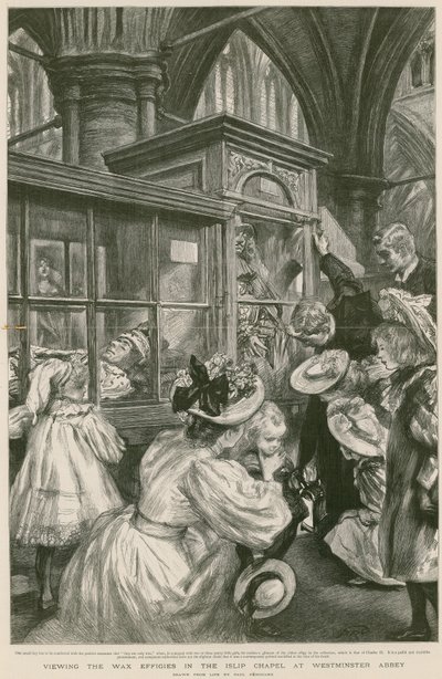 ウェストミンスター寺院のアイスリップ礼拝堂でのワックスの彫像 作： Charles Paul Renouard