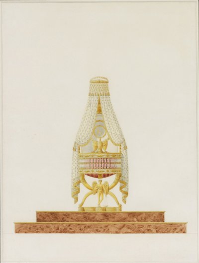 ローマ国王陛下のためのバシネットのデザイン、1811 作： Charles Percier