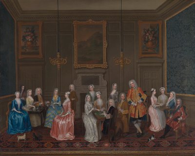 セントジェームズのハリントン卿の家でのお茶会 作： Charles Philips