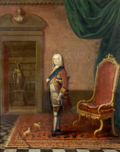 Jorge II na Biblioteca do Palácio de St. James c.1738 (óleo sobre tela) 作： Charles Phillips