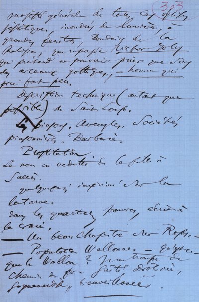 ボードレールのパンフレット「Pauvre Belgique」の303ページに、ナミュールへの旅の様子が書かれている。 作： Charles Pierre Baudelaire