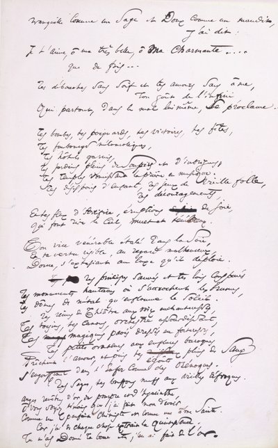 Les Fleurs du Mal」第2版の序文のためのプロジェクト（紙にペンとインク 作： Charles Pierre Baudelaire