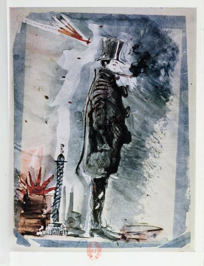 ハシシの影響下の自画像、1844年頃 作： Charles Pierre Baudelaire