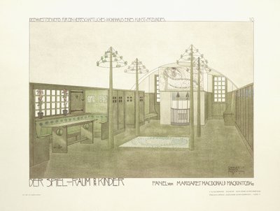 保育園、1901年頃（カラーリトグラフ） 作： Charles Rennie (after) Mackintosh