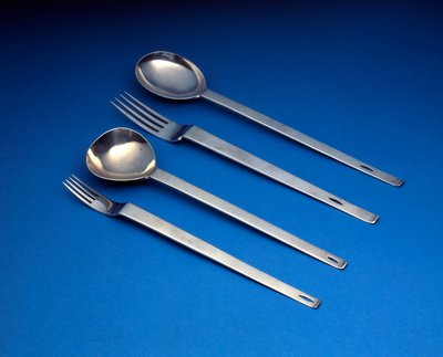 D.W.ヒスロップのシルバースプーン＆フォーク4本セット 作： Charles Rennie Mackintosh