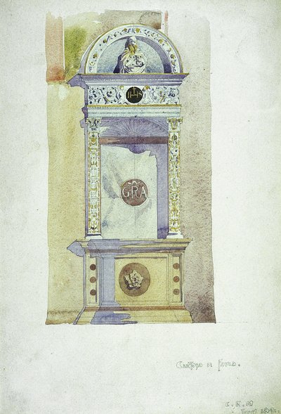 チェルトーザディパヴィーア、メモリアル、1891年（紙に水彩） 作： Charles Rennie Mackintosh