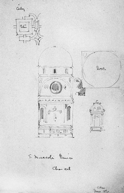 S.ミラコリのシャンセル、ヴェネツィア、1891年 作： Charles Rennie Mackintosh