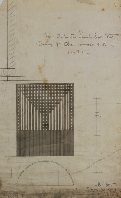 バレルチェアのデザイン 作： Charles Rennie Mackintosh
