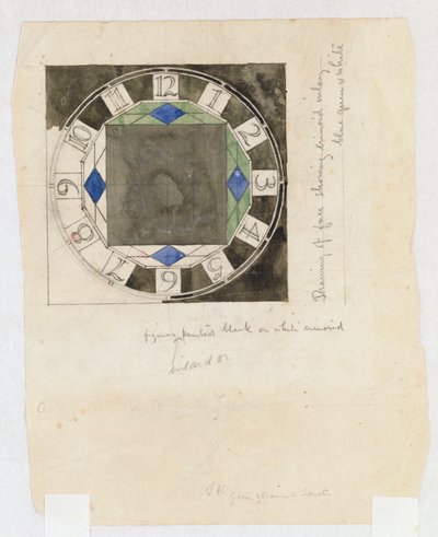 時計の文字盤のデザイン、WJバセットローク、1917年 作： Charles Rennie Mackintosh