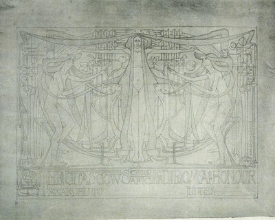 グラスゴー美術学校の名誉卒業証書、1893年（ライスペーパーに水彩画を印刷） 作： Charles Rennie Mackintosh