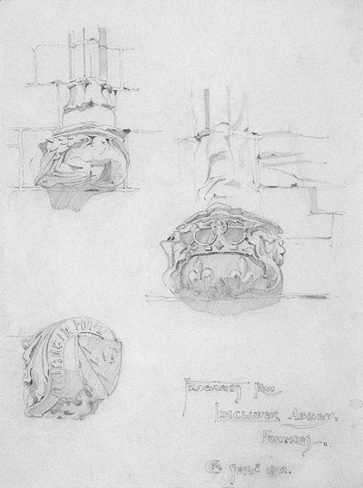 Lincluden修道院、ダンフリース、1892年からのフラグメント 作： Charles Rennie Mackintosh