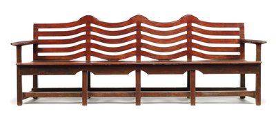 ヒルハウスの庭のベンチ、1912年頃（オークのステンドグラス） 作： Charles Rennie Mackintosh