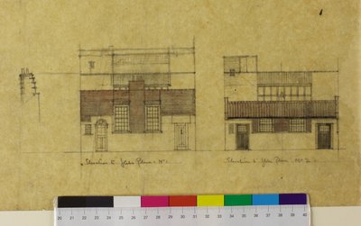 ハロルド・スクワイア・スタジオ：立面図、グリーブ・プレイスへの代替立面図 作： Charles Rennie Mackintosh
