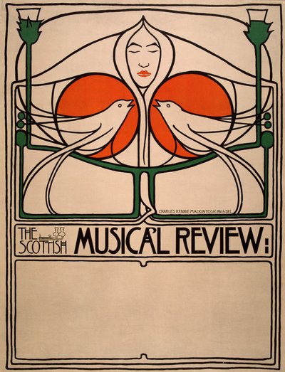 スコットランド・ミュージカル・レビュー（平面版画、リトグラフ、紙） 作： Charles Rennie Mackintosh