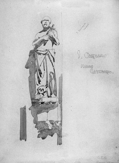 セントジェローム、1891年（紙に鉛筆と水彩画） 作： Charles Rennie Mackintosh