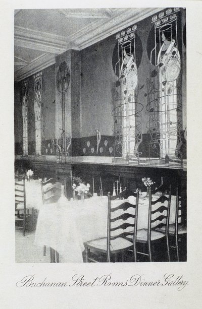 グラスゴー、ブキャナン・ストリートのクランストン・ティールームの壁画の一部 作： Charles Rennie and MacDonald Mackintosh Margaret Mackintosh